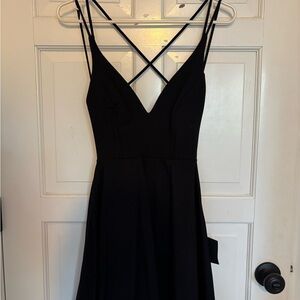 Lulu's Black Backless Strappy Dress